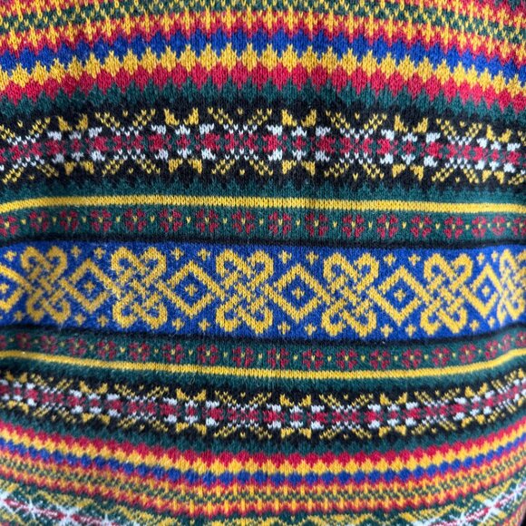 GAP 90s Y2K Vintage Celtic Scandinavian Fair Isle Funky Sweater Vest (SZ M) - Picture 11 of 13